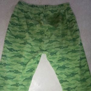 Lime green alligator ( crocodile? ) cotton pants 3T